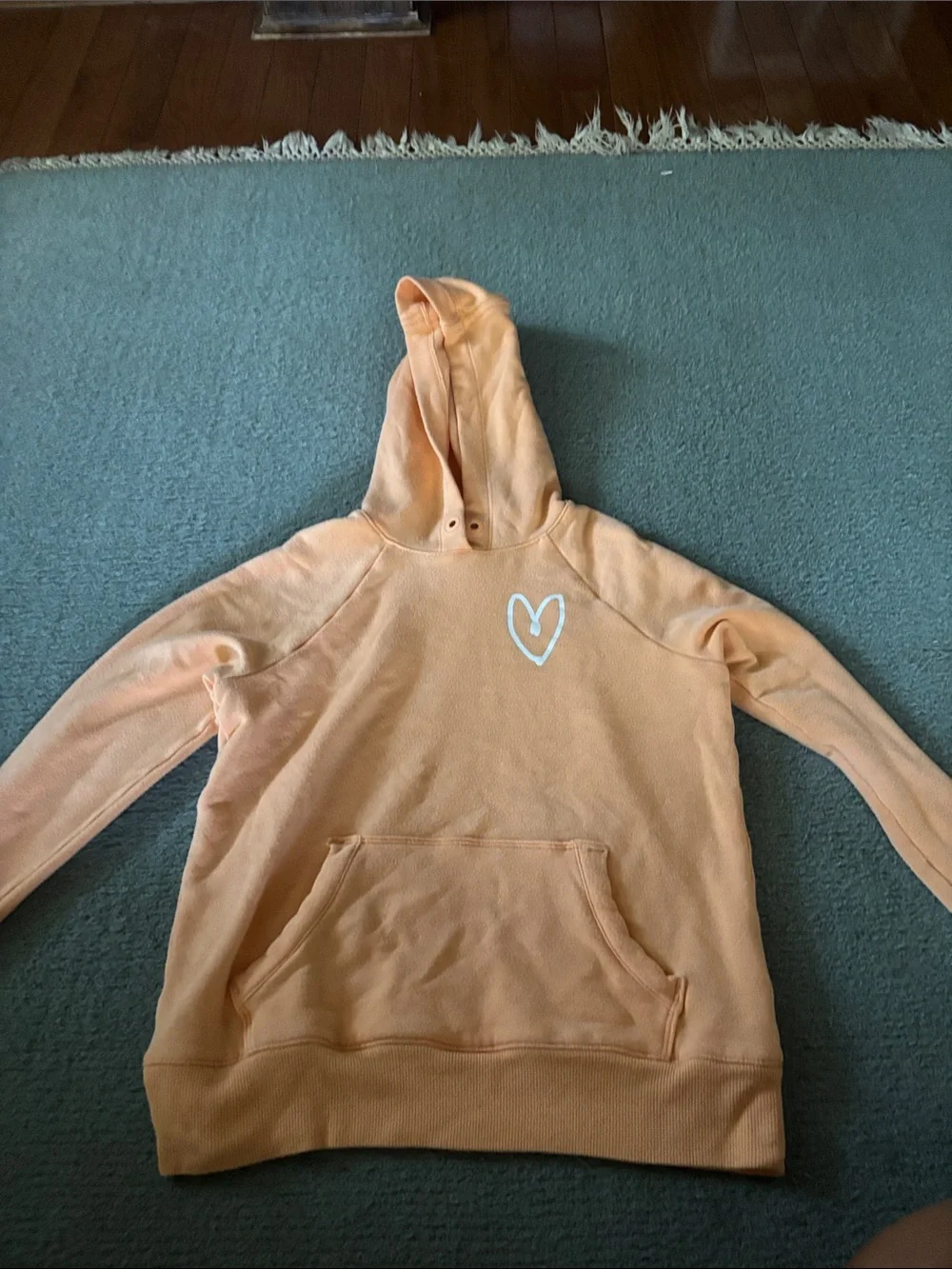 Athleta Peach Orange Kids Hoodie with Heart Detail